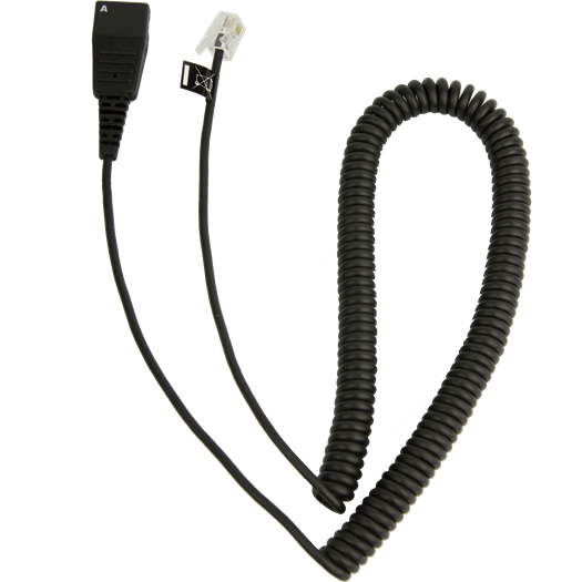 Jabra QD to RJ9 Coiled Cord for Cisco Phone Systems - MPN: 8800-01-37