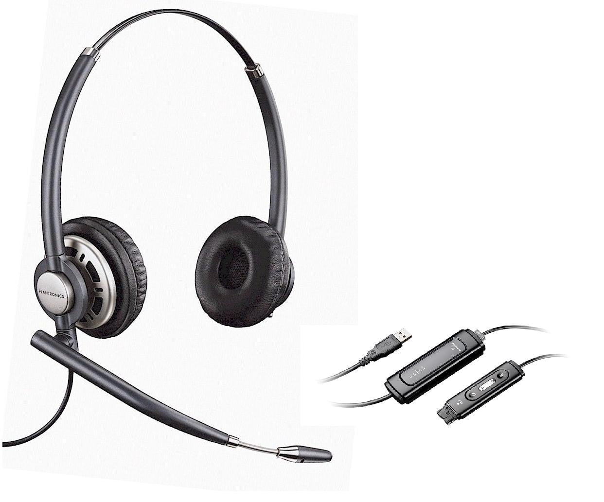 Auriculares binaurales USB-A con cancelación de ruido EncorePro HW725 de Poly/Plantronics