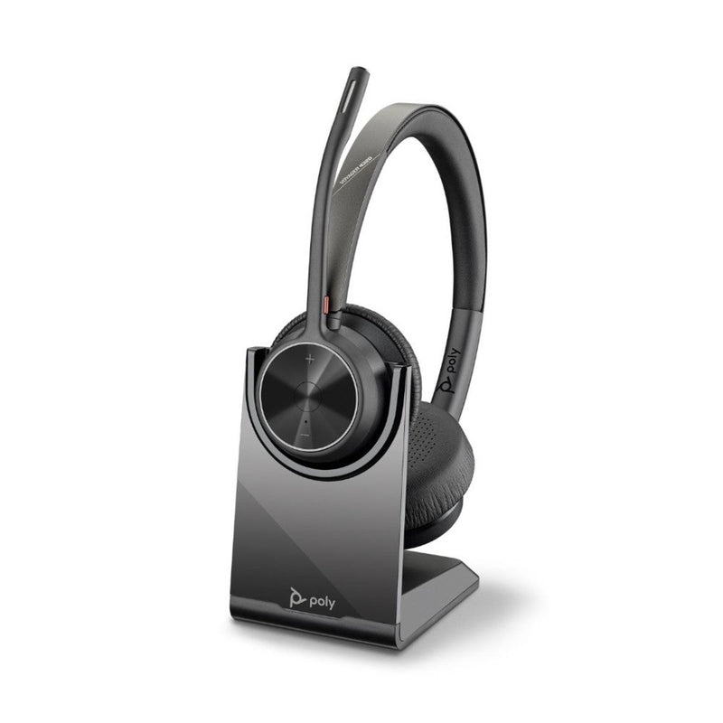 Poly Voyager 4320 Teams Stereo Bluetooth Headset With Charge Stand, USB-C