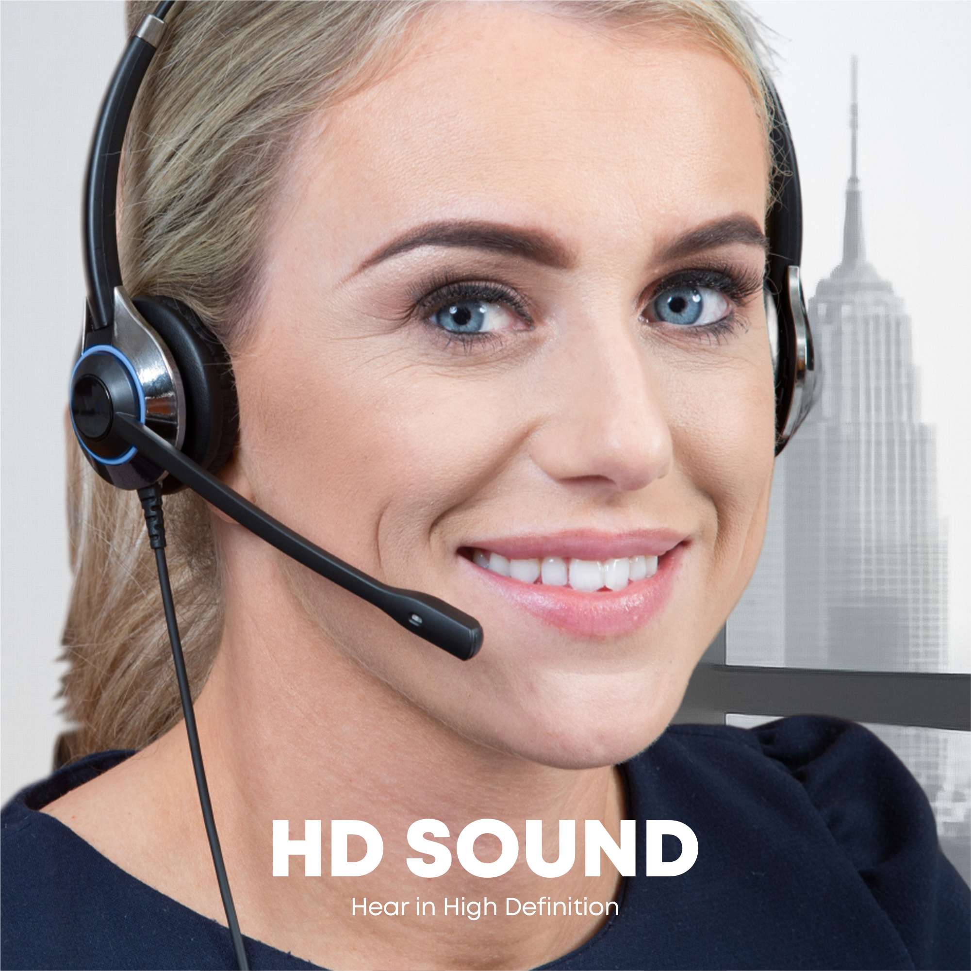 TruVoice HD-500 Single Ear Noise Canceling Headset Including QD Cable for Mitel Phones