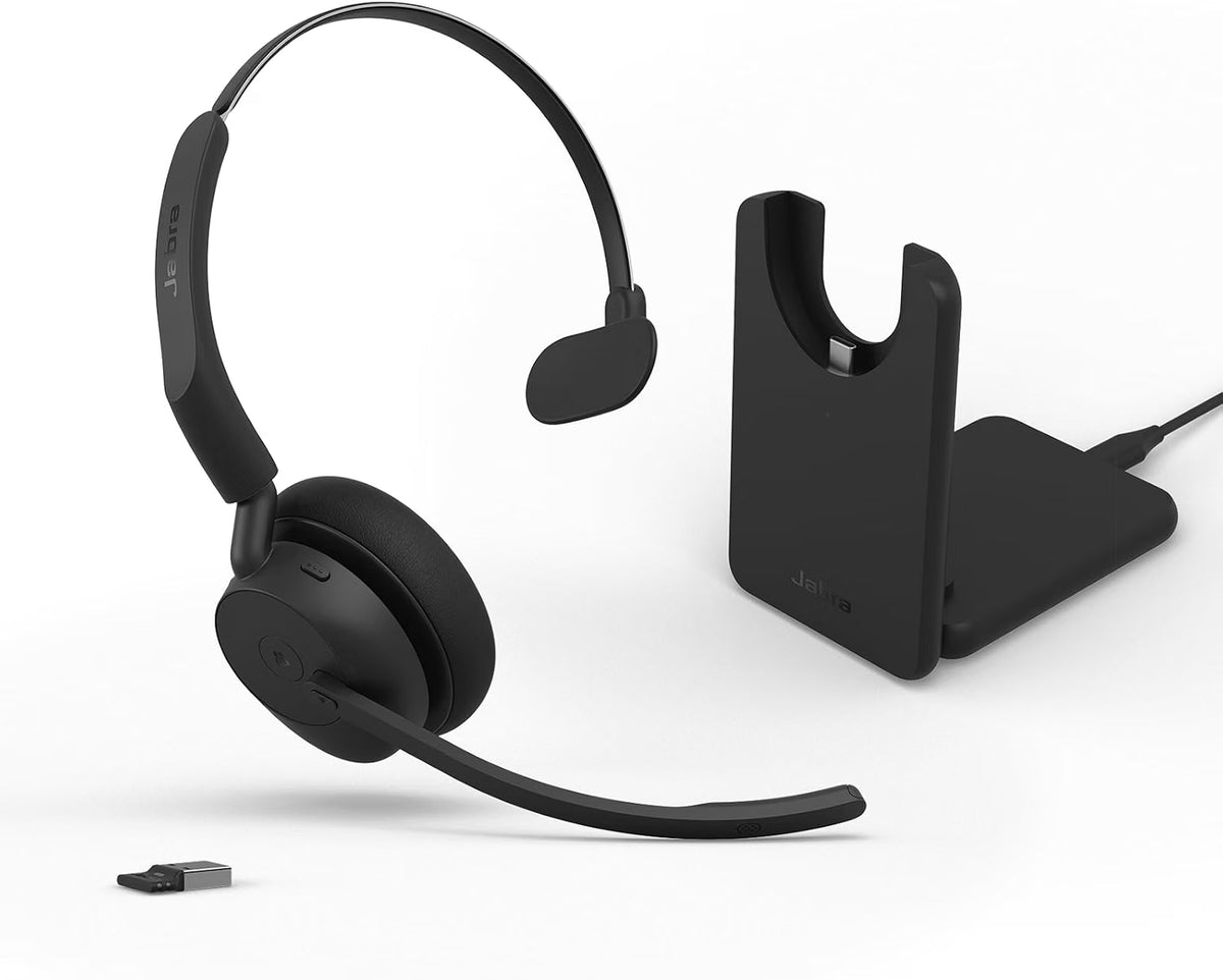 Jabra Evolve3 45 Mono MS Headset with Charge Stand (USB-A) - MPN: 34599-899-989