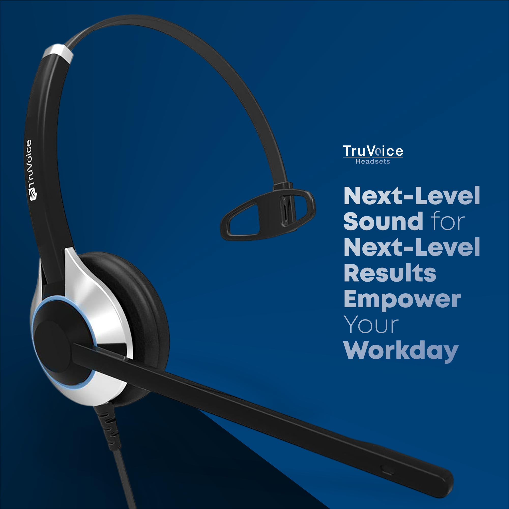 TruVoice HD-500 Single Ear Noise Canceling Headset Including QD Cable for ShoreTel Phones