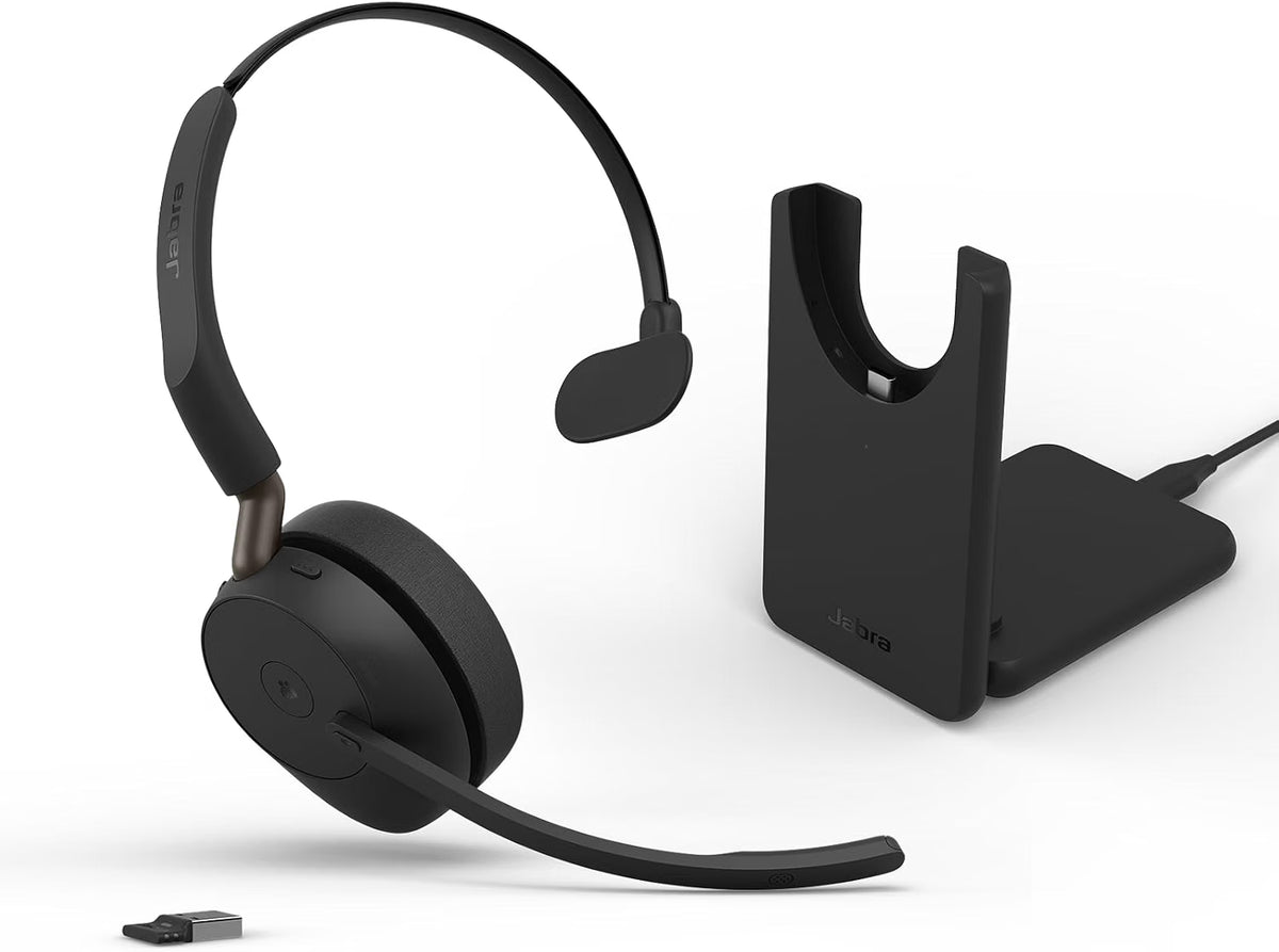 Jabra Evolve3 65 Mono MS Wireless Headset With Charge Stand (USB-A) - MPN: 36599-899-989