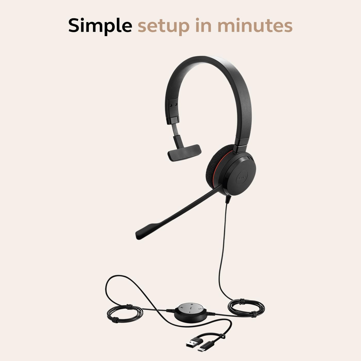 Jabra Evolve 20 SE Mono MS USB-A and USB-C - MPN: 4993-823-389-01