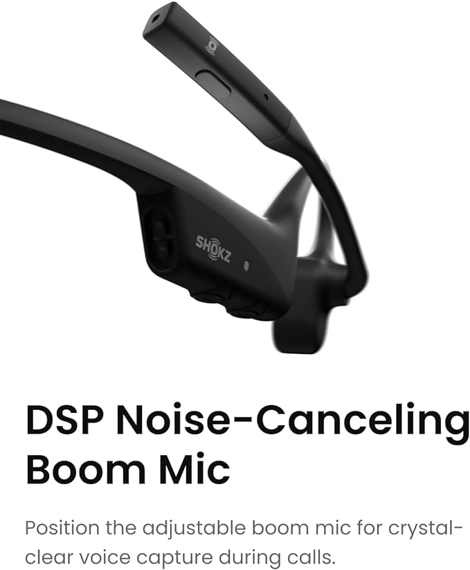 Shokz OpenComm 2 Noise-Canceling Bone Conduction Stereo Bluetooth Headset - Black