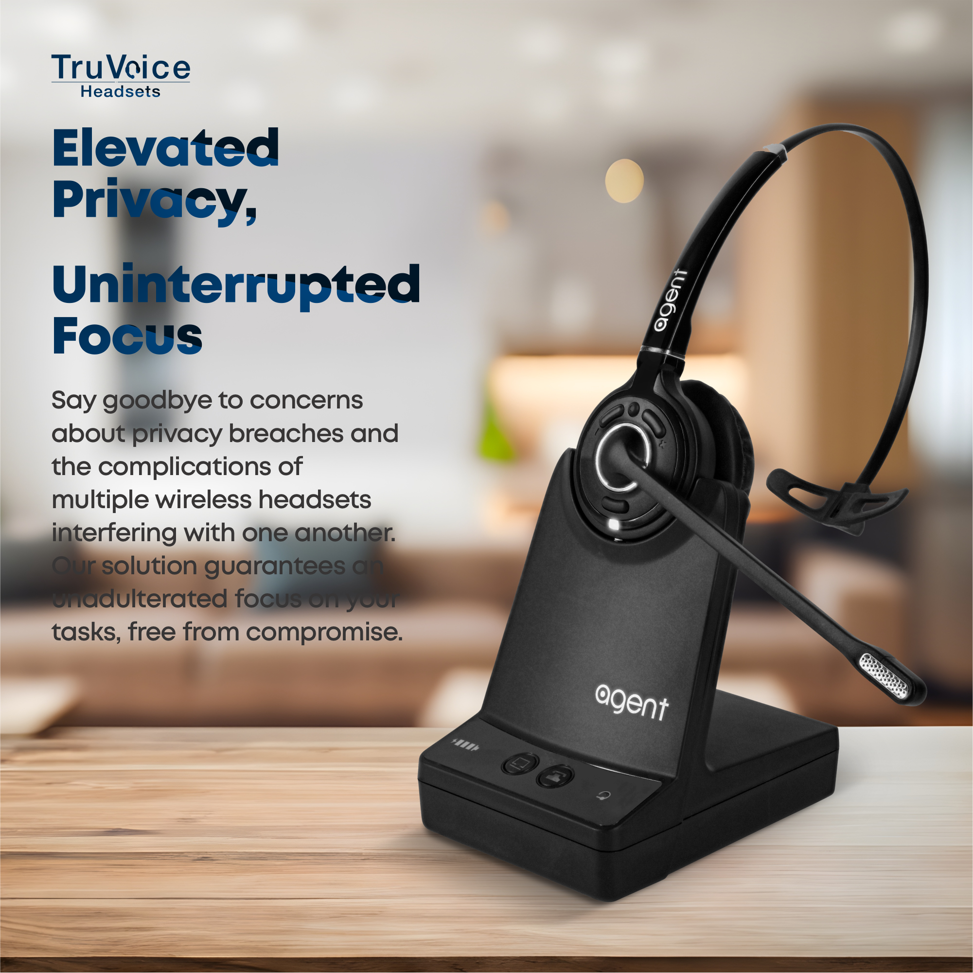 TruVoice Agent AW50 Mono Wireless DECT Headset (Dual Connectivity)