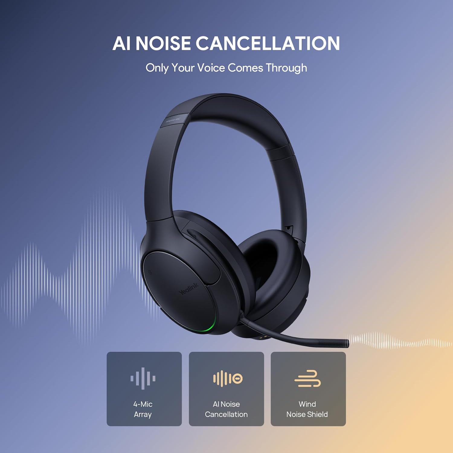 Yealink BH78 ANC Wireless DECT Headset with Charging Stand (USB-A & USB-C) - MPN 1208731