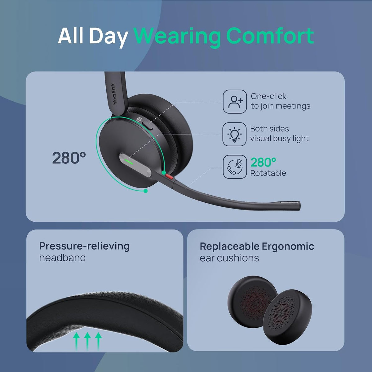 Yealink WH64 Dual Workstation DECT / Bluetooth Wireless Headset - MPN 1208736