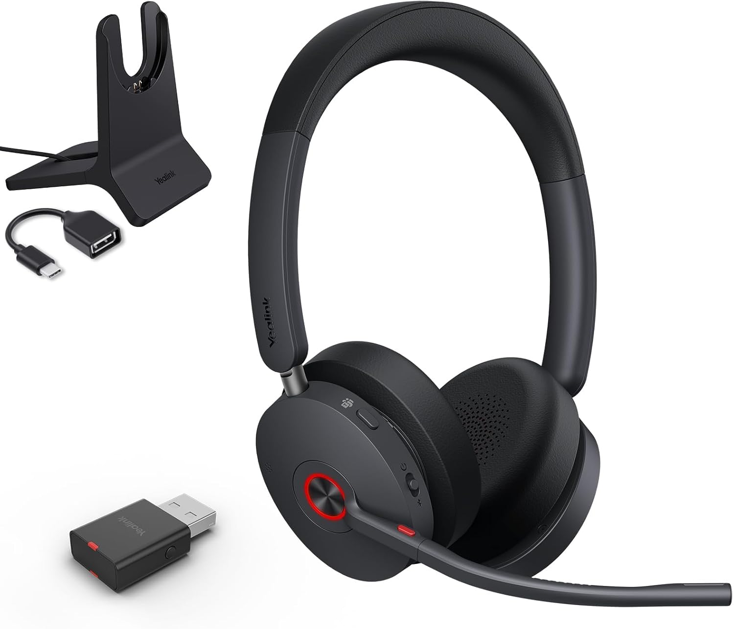 Yealink WH68 Hybrid with Charging Stand ANC Headsets Teams. MPN 1208716