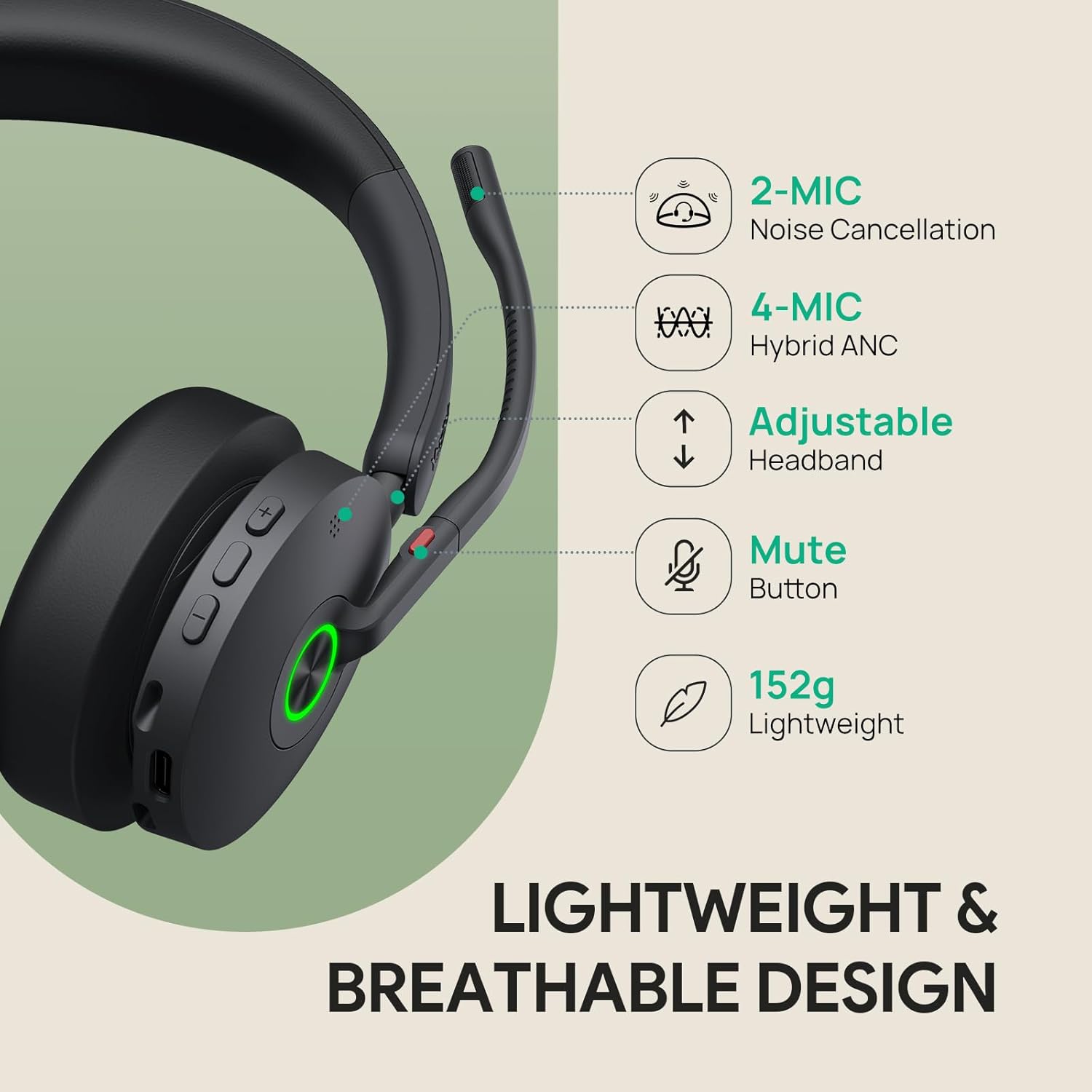 Yealink BH74 Duo Teams Headset With ANC and Charging Stand (USB-A/C) - MPN: 1208682