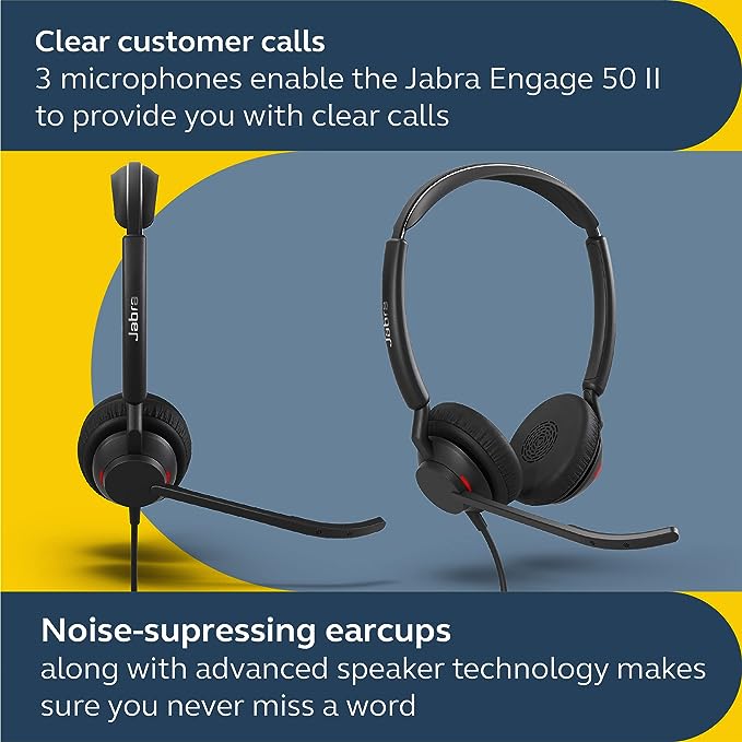 Jabra Engage 50 II Stereo Headset with Link USB-A (UC)