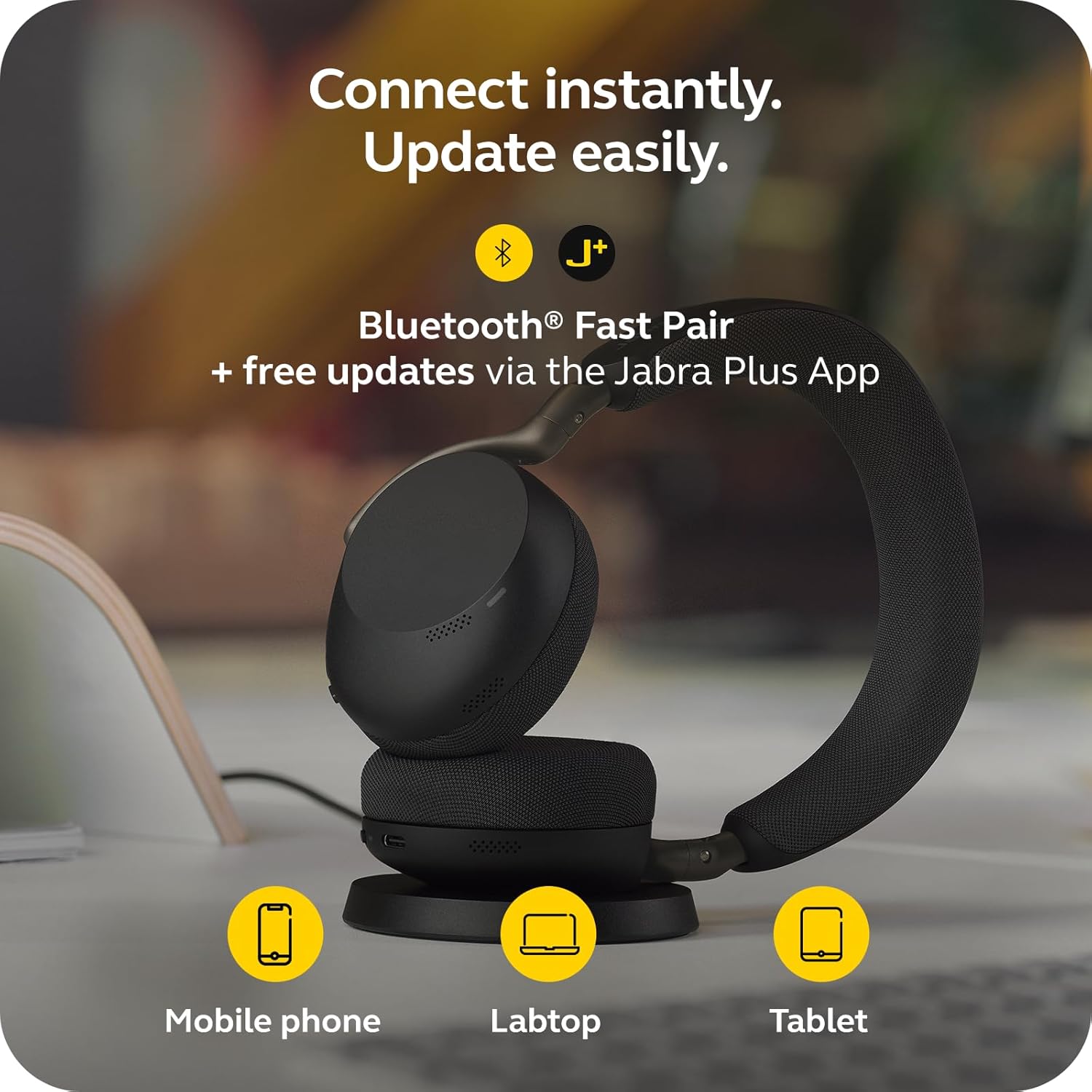 ワイヤレス Jabra Evolve3 85 Boomless Wireless ANC Headset | AI-Ready UC