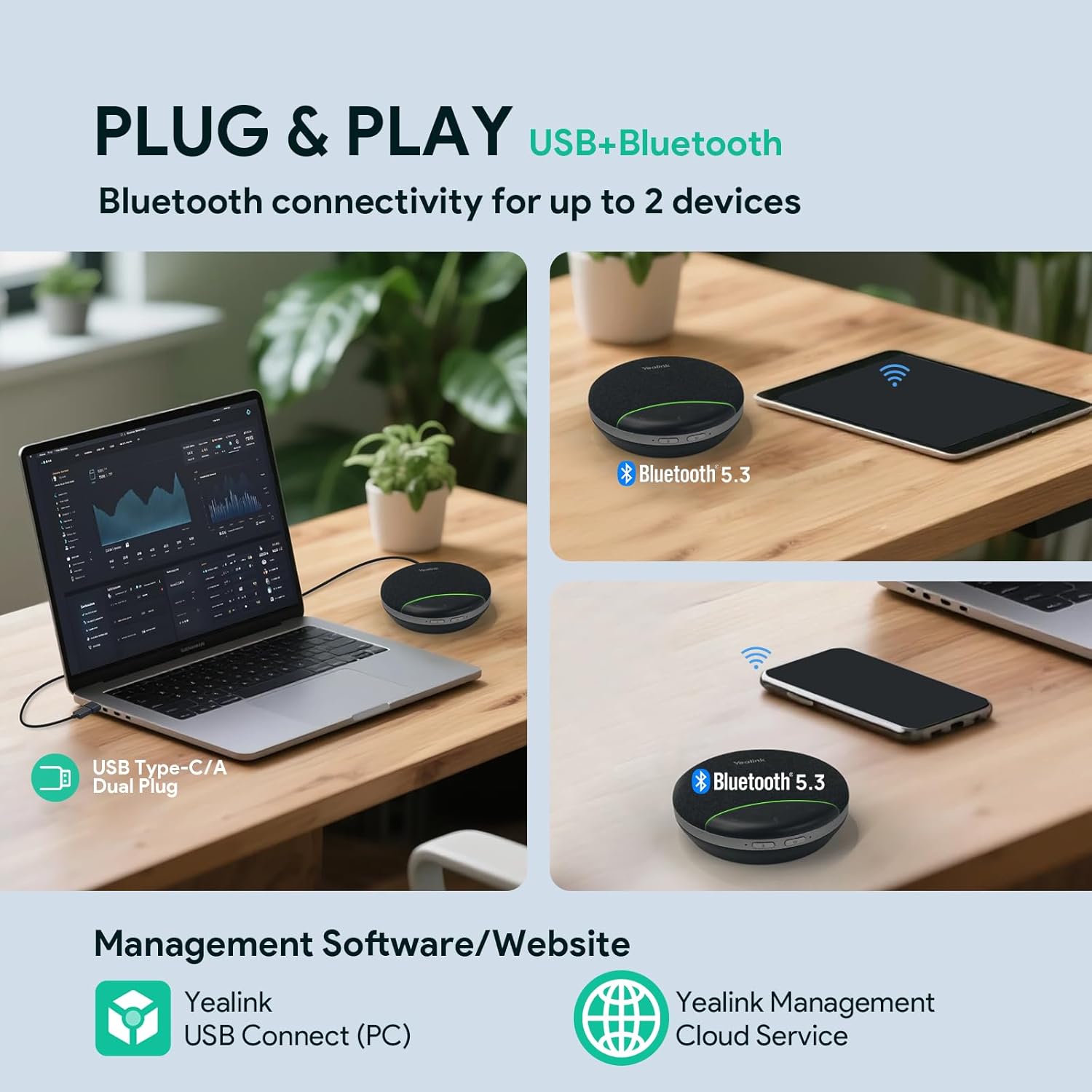 Yealink SP92 USB-A/C Speakerphone (No Dongle) - MPN: 1308167