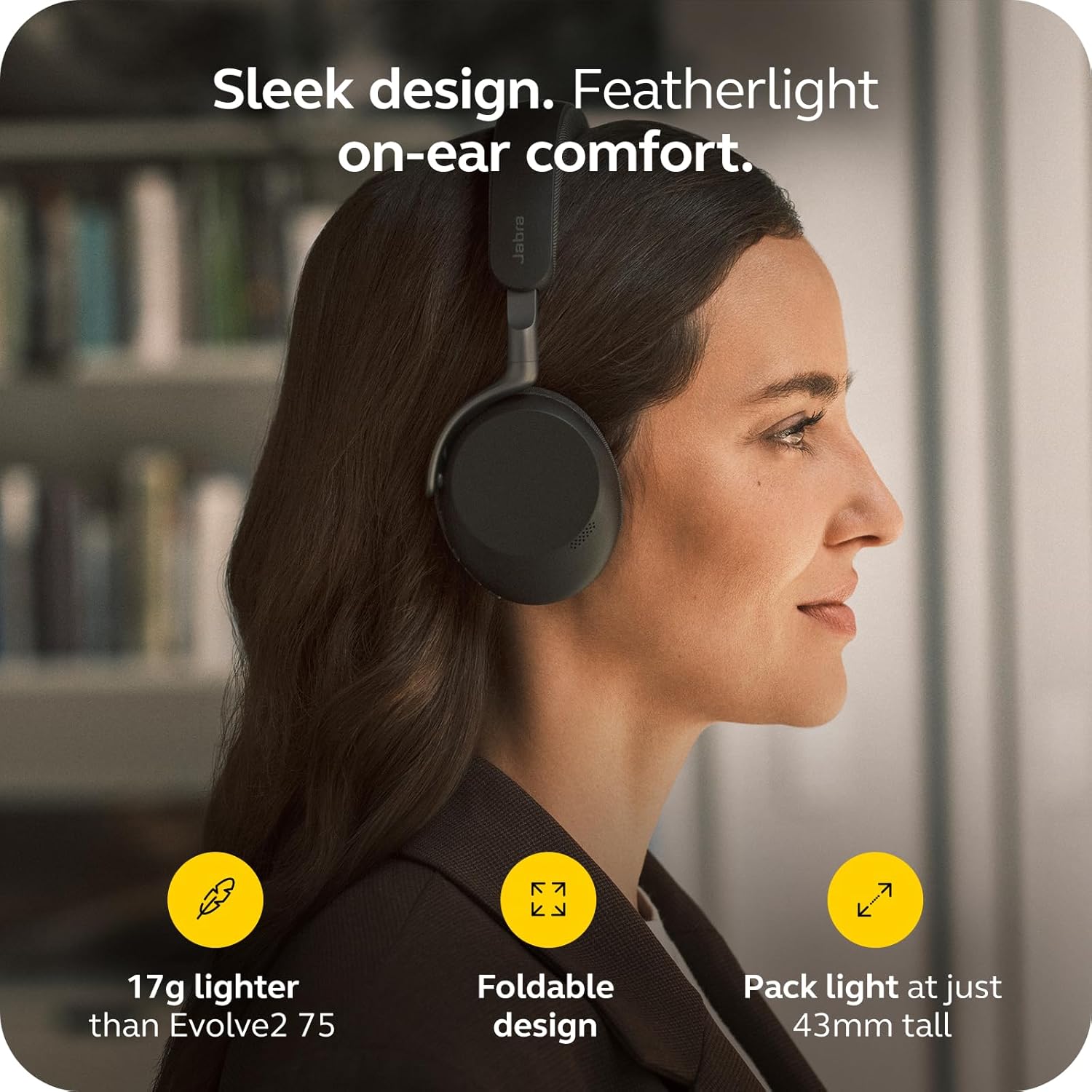 ワイヤレス Jabra Evolve3 85 Boomless Wireless ANC Headset | AI-Ready UC