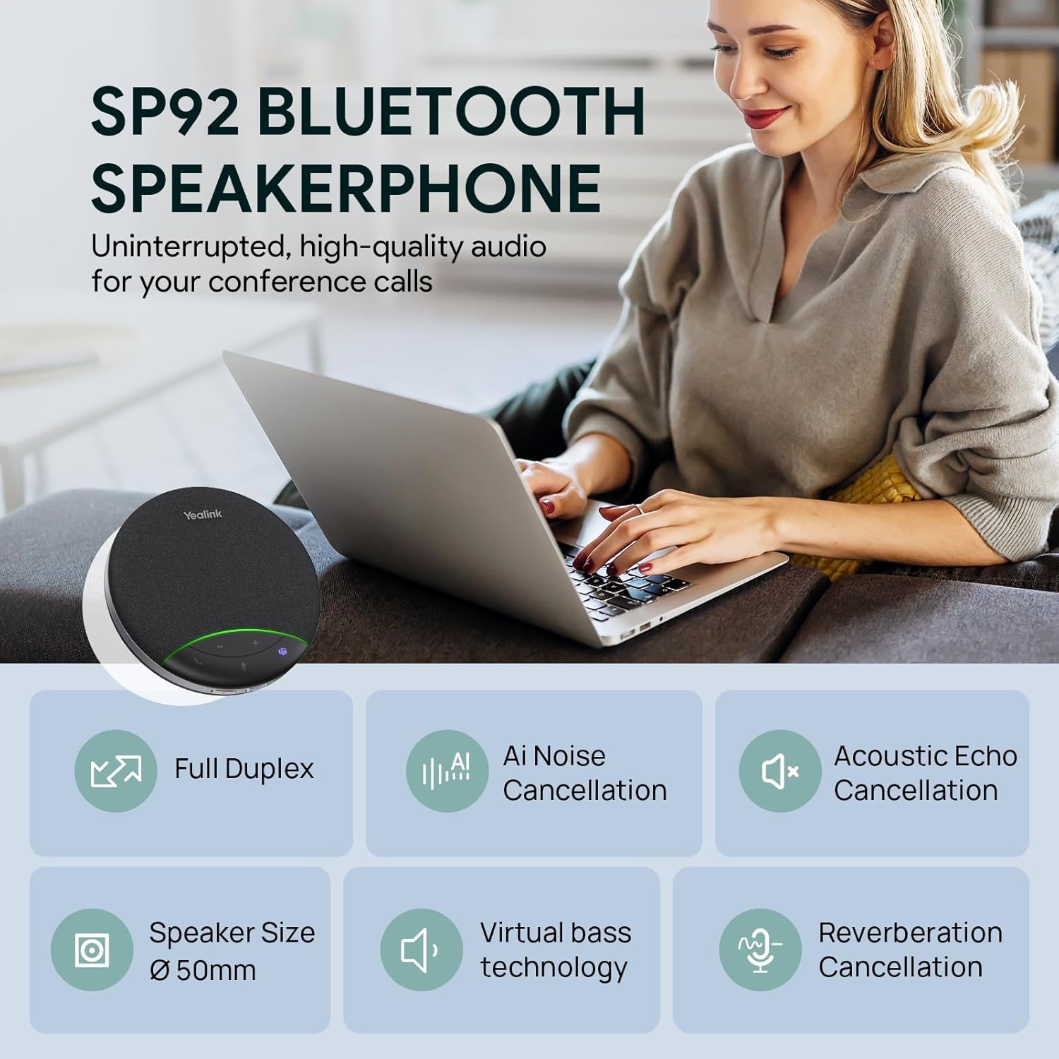 Yealink SP92 USB-A/C Speakerphone (No Dongle) - MPN: 1308167