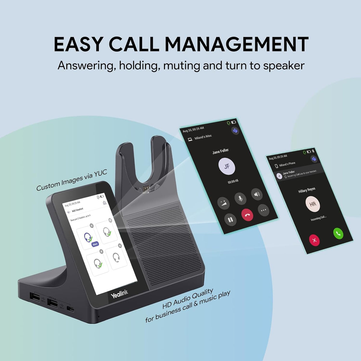 Yealink WH64 Dual Workstation DECT / Bluetooth Wireless Headset - MPN 1208736