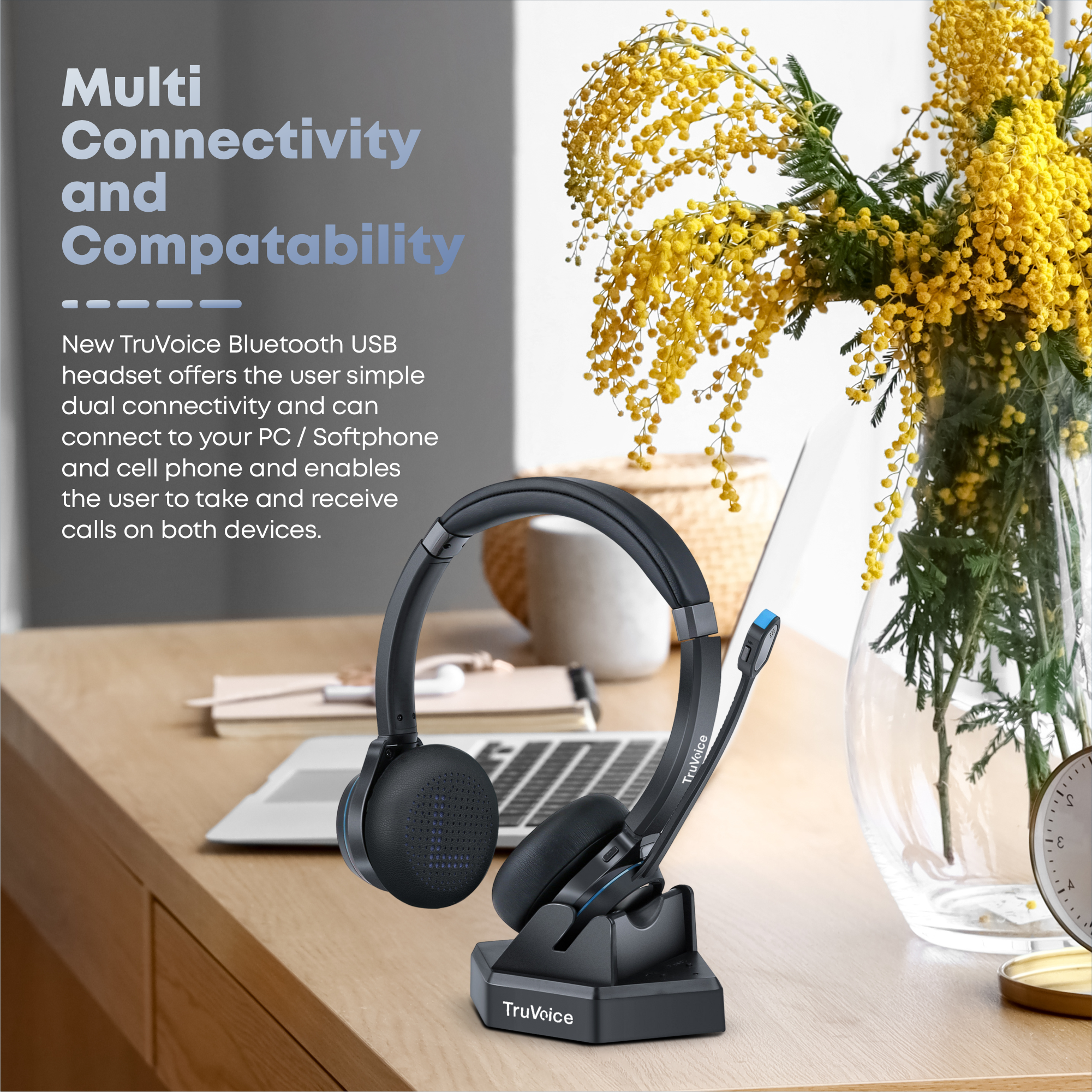 TruVoice Premium BT65 USB Wireless Bluetooth Headset