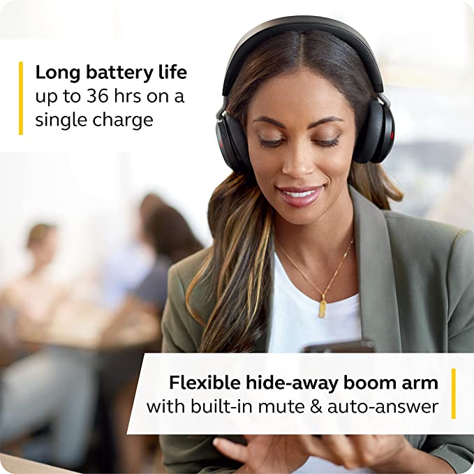 Jabra Evolve2 75 Wireless Headset With Charging Stand MS (USB-C)