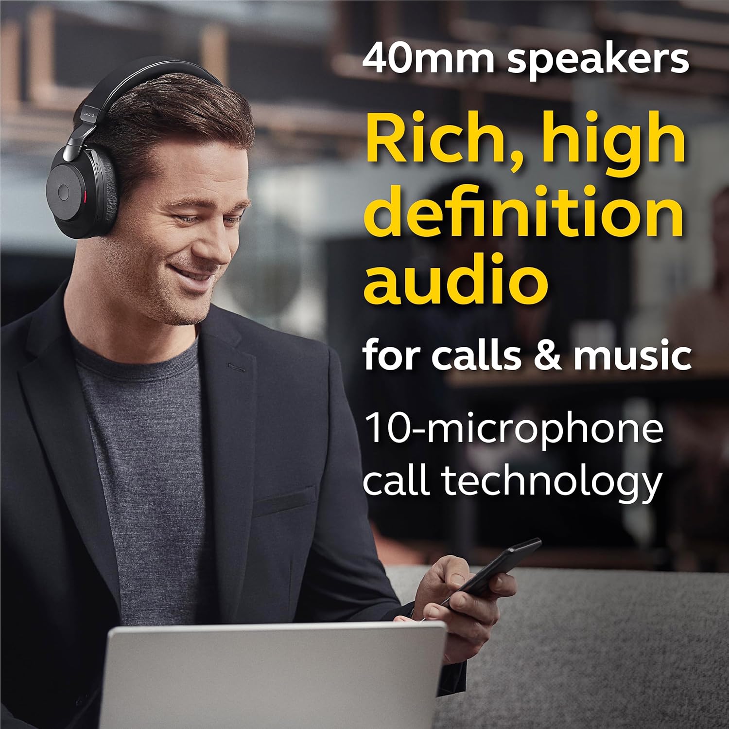 Jabra Evolve3 85 MS Black ANC Wireless Headset with Link390a + Charging Base - MPN: 38599-999-989