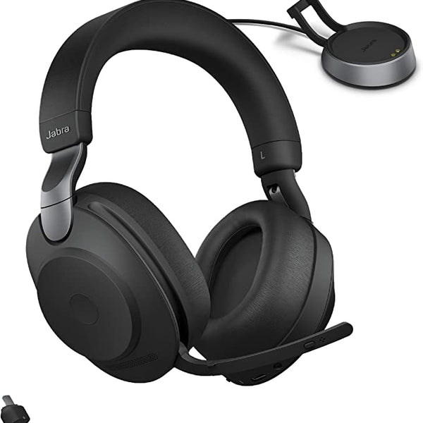 Jabra Evolve2 85 Wireless Headset, Link 380C UC Stereo Stand Black - M