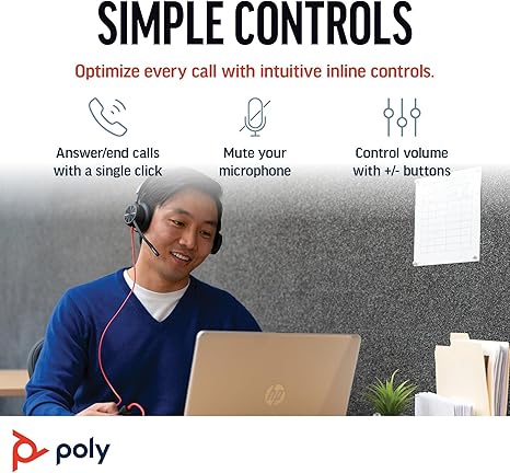 Poly Blackwire 8225 Stereo USB-A/C Headset MPN: 8X223AA