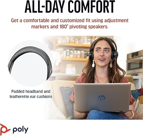 Poly Blackwire 8225 Stereo USB-A/C Headset MPN: 8X223AA