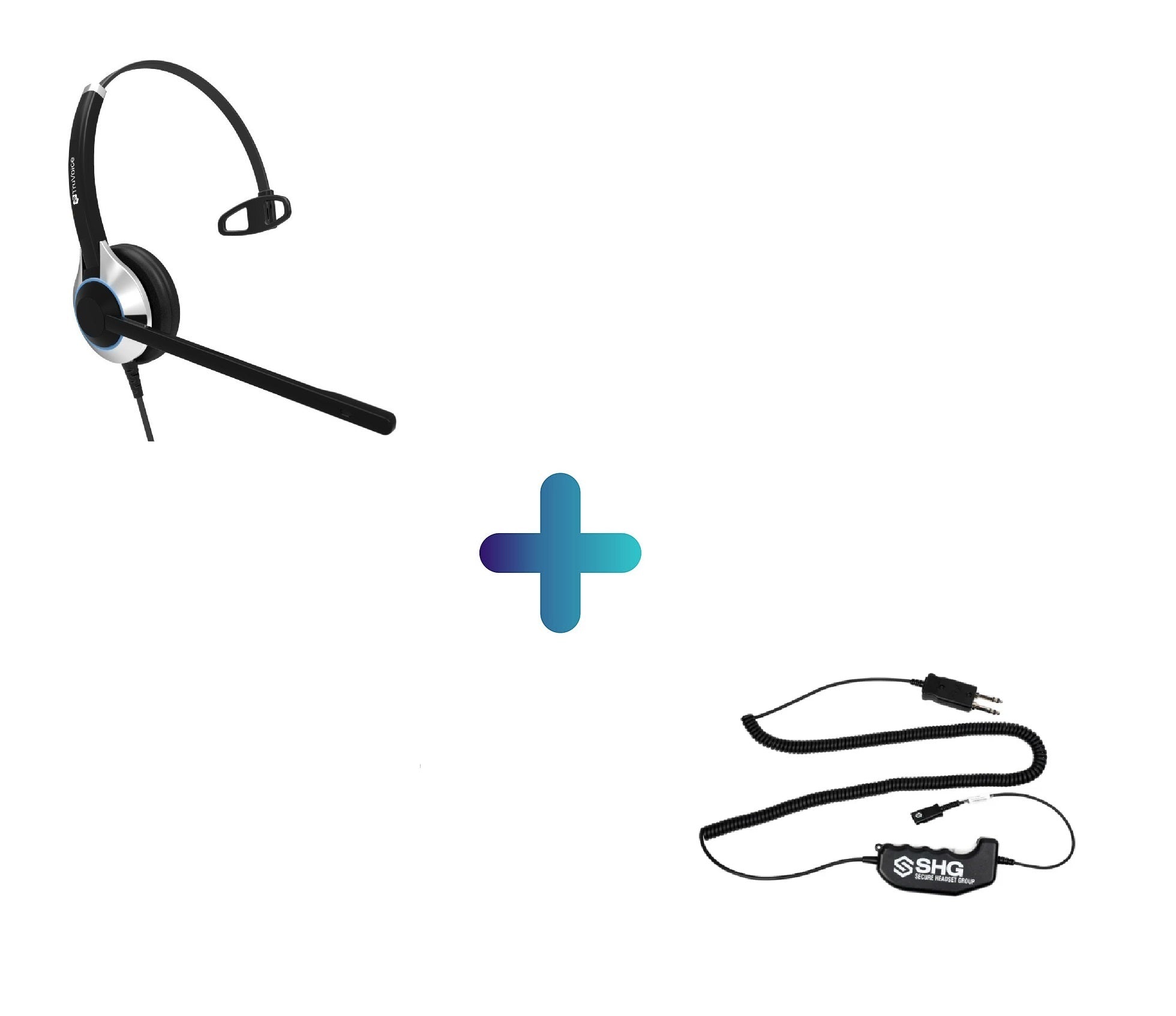 TruVoice SHG D145 PTT Amplifier and HD500 Mono Headset Bundle