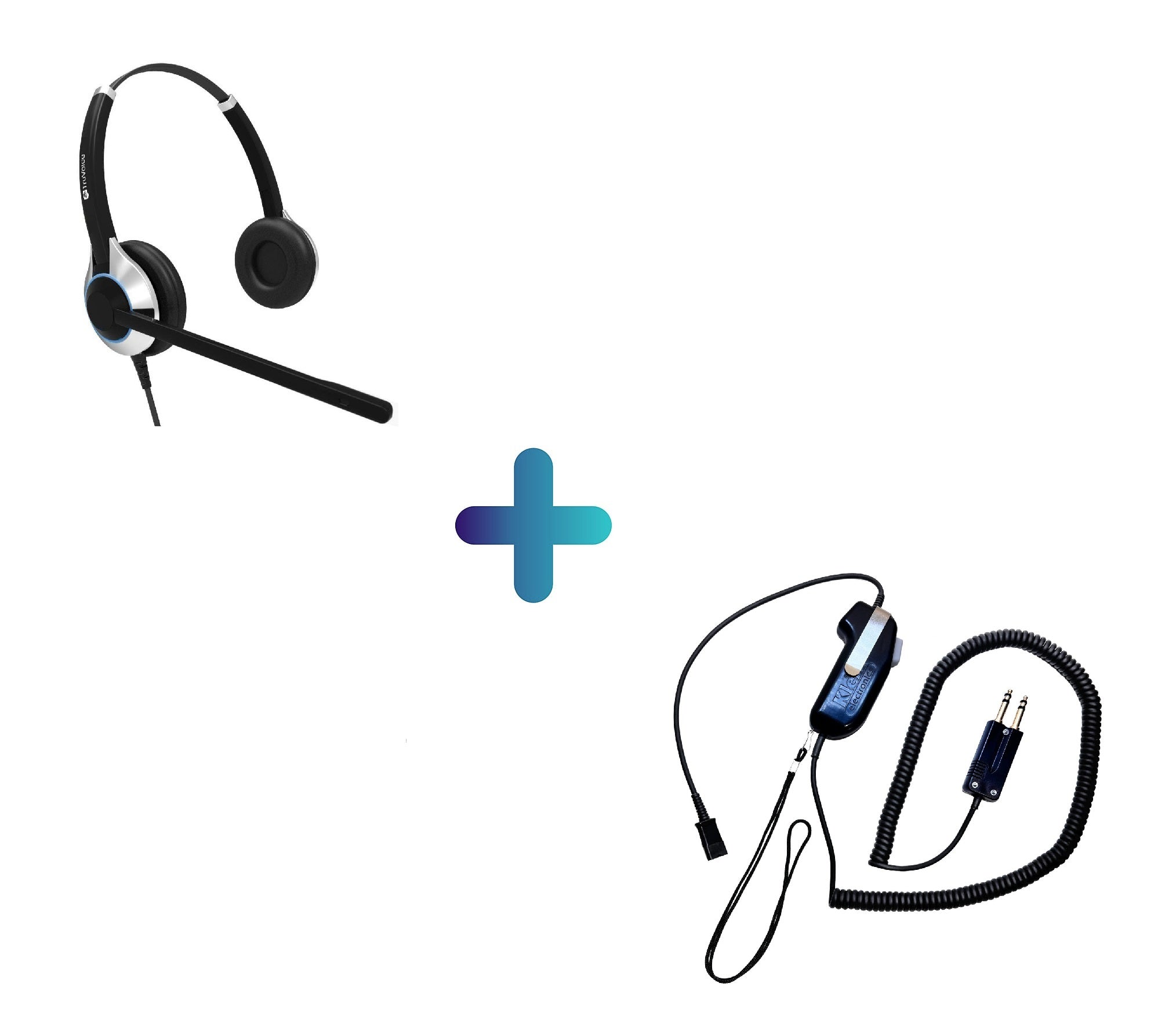 Dispatch-15 Push to Talk Adapter With TruVoice HD550 Headset Bundle