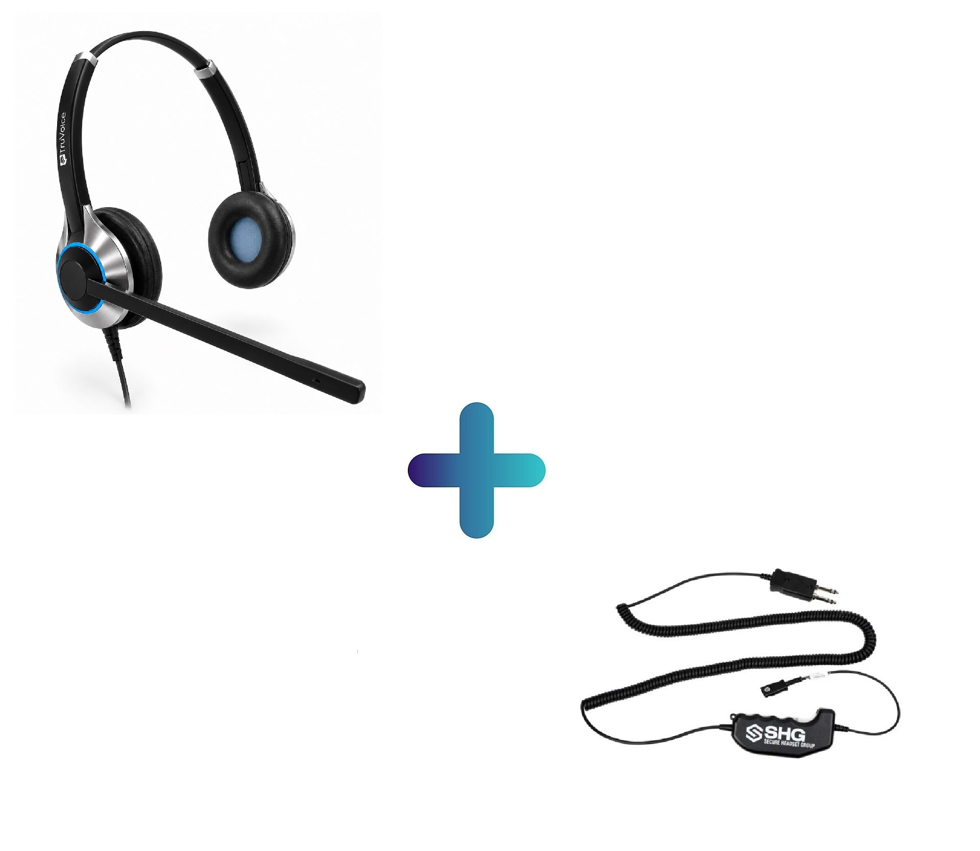 TruVoice SHG D145 PTT Amplifier and HD550 Duo Headset Bundle