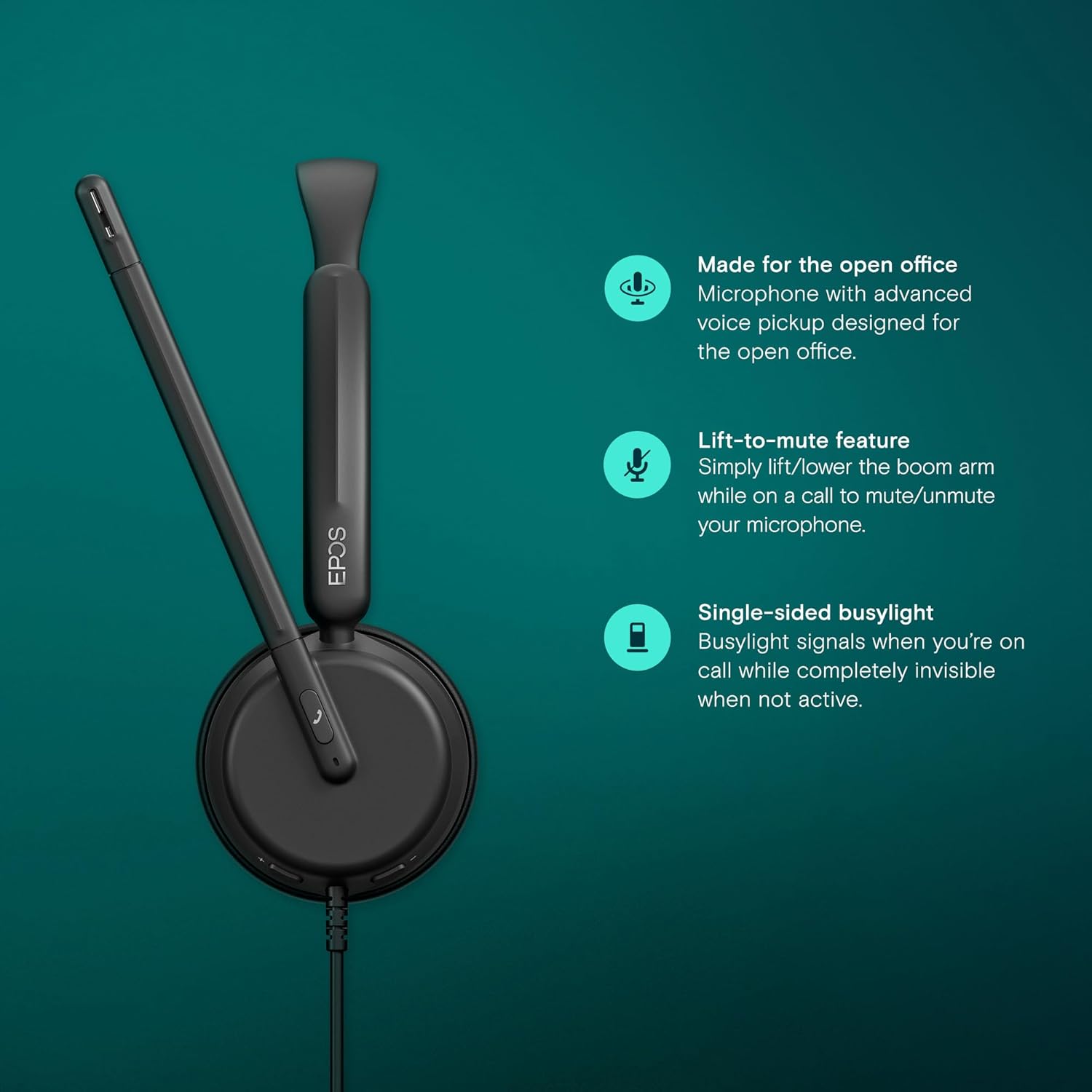 Epos IMPACT 430 Single Ear Wired Headset including USB-C to USB-A Adapter - MPN: 1001252