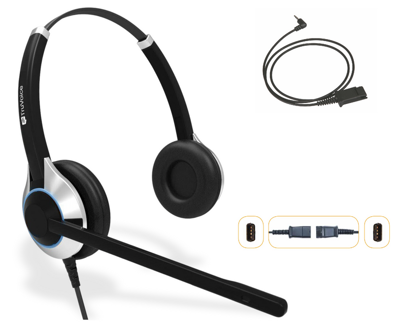 TruVoice HD-550 Double Ear Noise Canceling Headset Including 2.5mm QD Cable