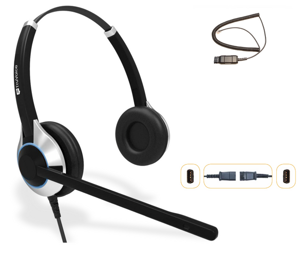 TruVoice HD-550 Double Ear Noise Canceling Headset Including QD Cable for Avaya IP Phones