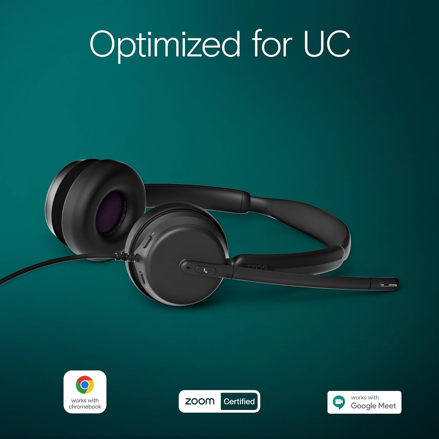 Epos IMPACT 460 Duo Wired Headset including USB-C to USB-A Adapter - MPN: 1001251