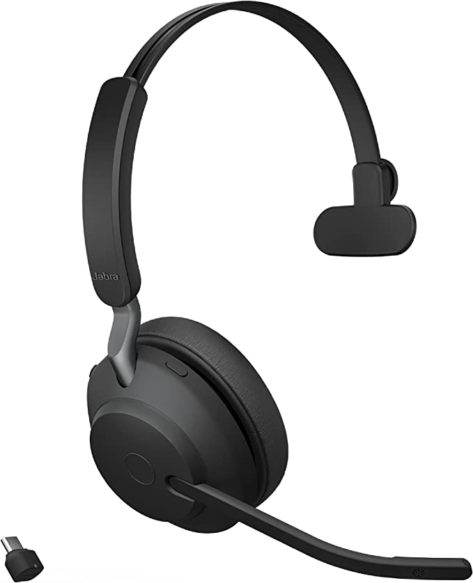 Jabra Evolve2 65 Wireless Headset Link380C MS Mono Stand Black Microsoft Teams Certified