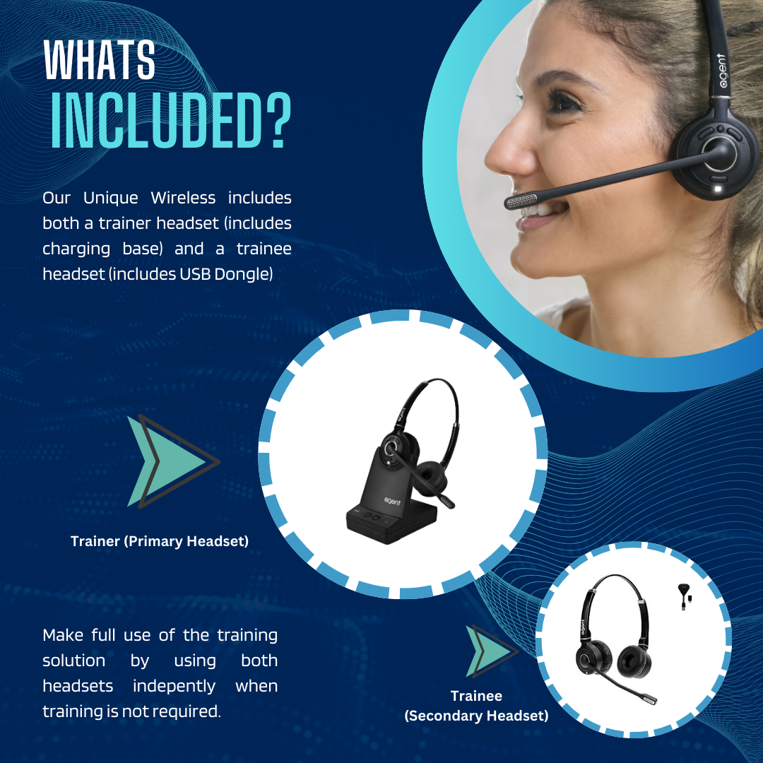 TruVoice Double Ear Wireless Headset Training Solution