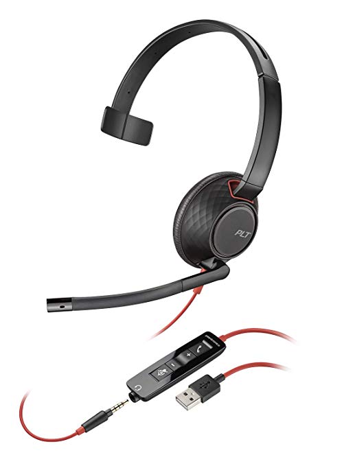 Plantronics Blackwire 5210 USB-A Monaural Headset With 3.5mm Connectivity
