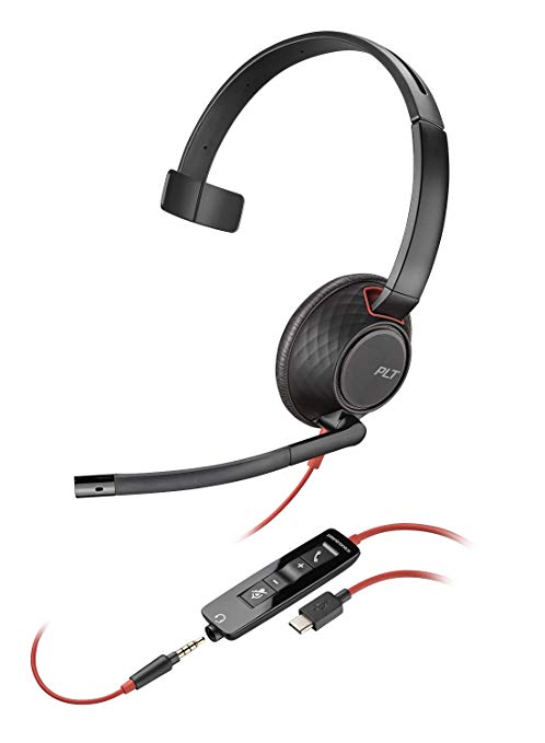 Poly / Plantronics Blackwire 5210 USB-C Monaural Headset With 3.5mm Connectivity
