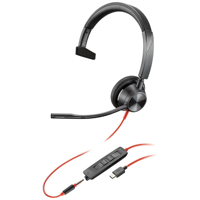 Poly Blackwire 3315-M USB-C and 3.5mm Mono Headset