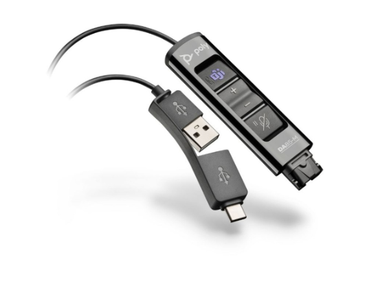 Poly DA85-M, Teams Certified USB To QD Smart Digital Headsets Adaptor With Controls