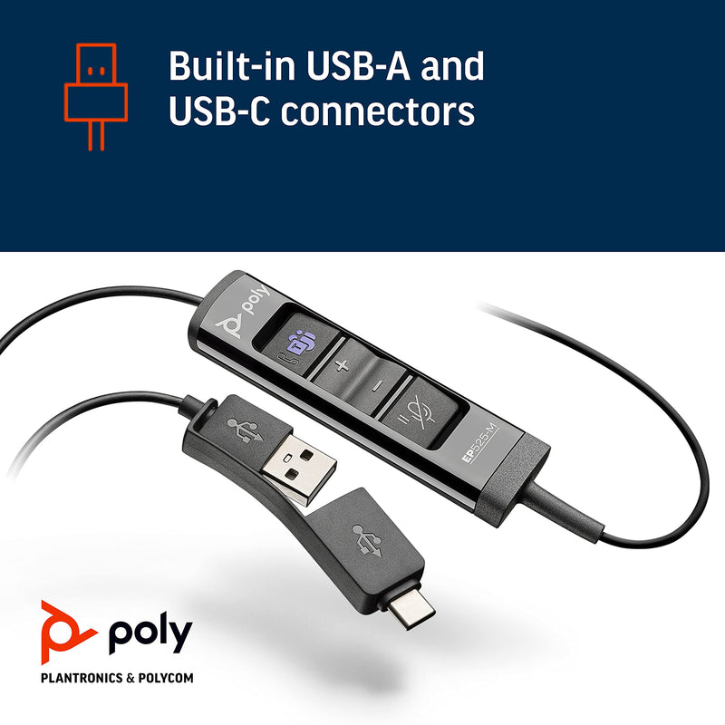Poly EncorePro EP515-M USB-A and USB-C Monaural, Teams Certified