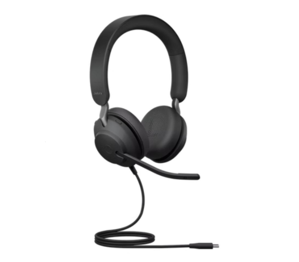 Jabra Evolve2 40, Corded Headset, USB-C, UC Stereo, With 1.2m Ext. Cord