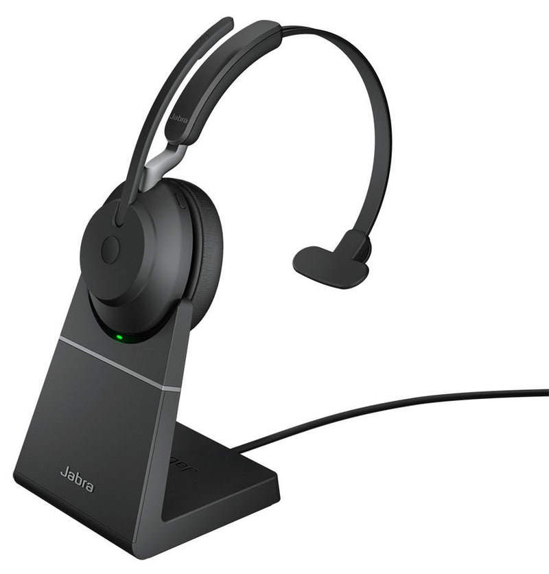 Jabra Evolve2 65 Wireless Headset Link380C UC Mono Stand Black
