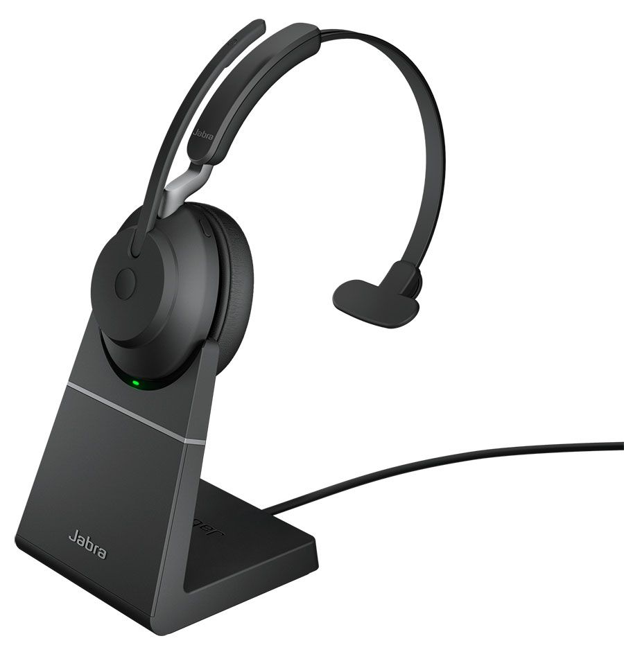 Jabra Evolve2 65 Wireless Link380A UC Mono Stand Black