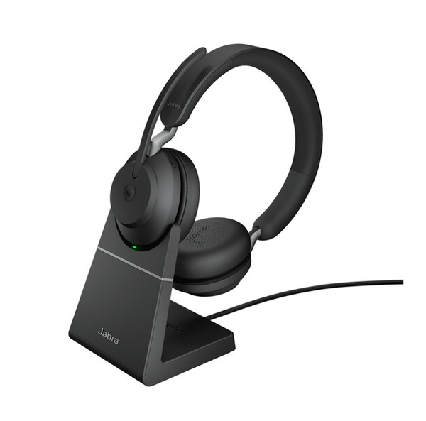 Jabra Evolve2 65 Wireless Headset Link380A MS Stereo Stand Black Microsoft Teams Certified