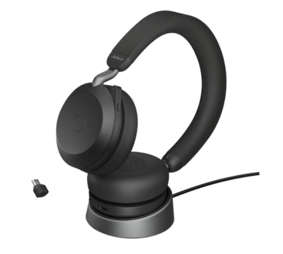 Jabra Evolve2 75 Wireless Headset With Charging Stand MS (USB-C)