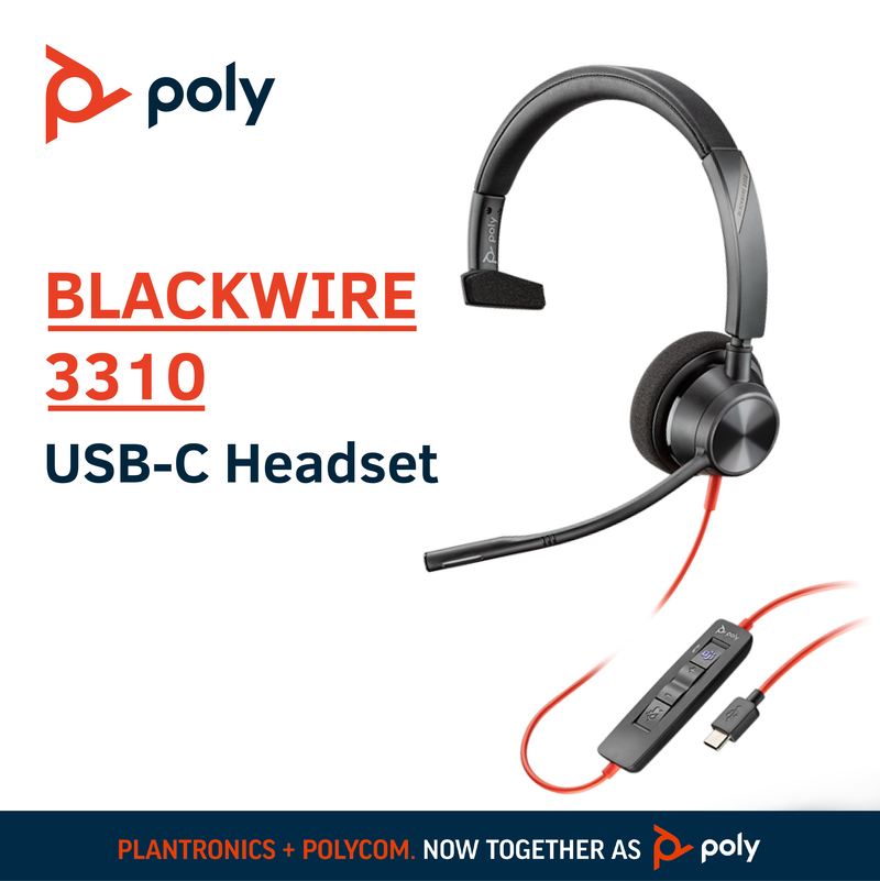 Poly Blackwire 3310-M USB-C Mono Headset