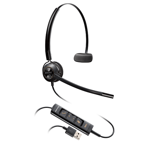 Plantronics EncorePro HW545 Noise Cancelling Monaural 3-in-1 USB-A Headset