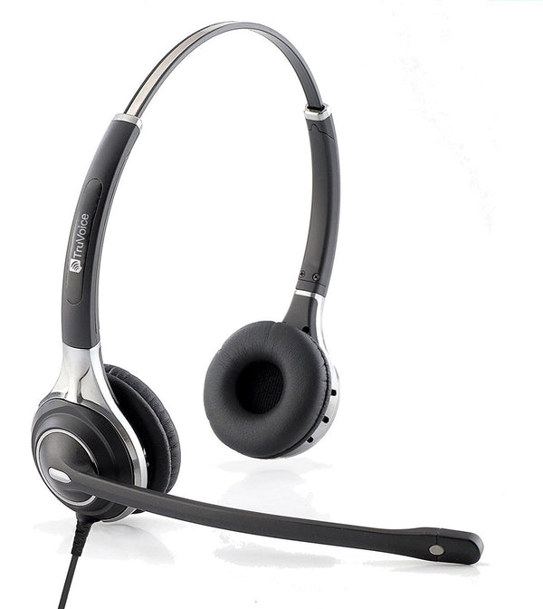 TruVoice HD-750 Double Ear Headset with Noise Canceling Microphone and HD Speakers