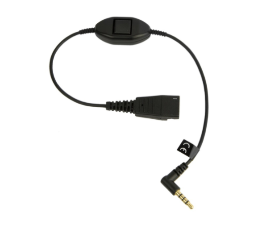 Jabra LINK Mobile QD To 3.5mm Jack For Use With Smart Phones with PTT
