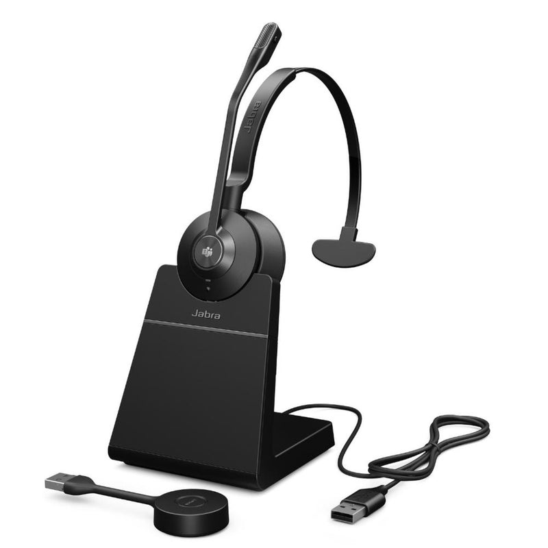 Jabra Engage 55 DECT Wireless Headset Mono UC with USB-A Link 400 and Charging Stand